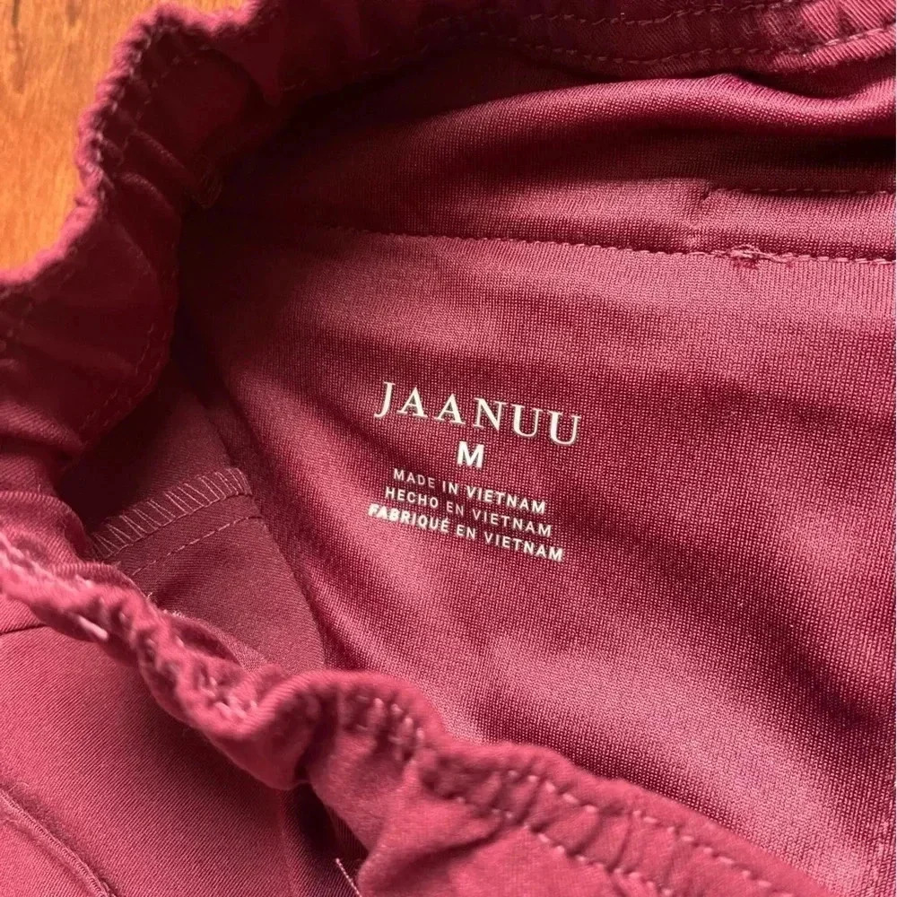 NWT Jaanuu Women's Size Medium Wine 5 Pocket Skinny Scrub Jogger Pants - Picture 5 of 12